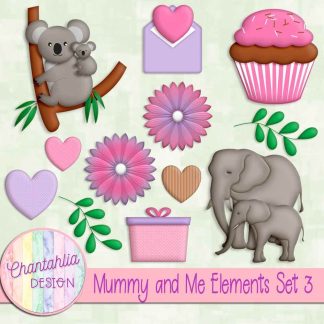 Free design elements in a Mummy (Mommy) and Me theme