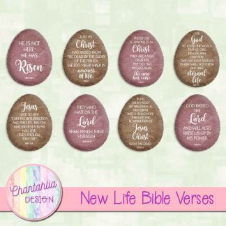 Free Bible Verse Design Elements in a New Life Easter theme