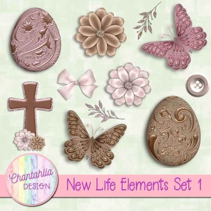 Free design elements in a New Life Easter theme