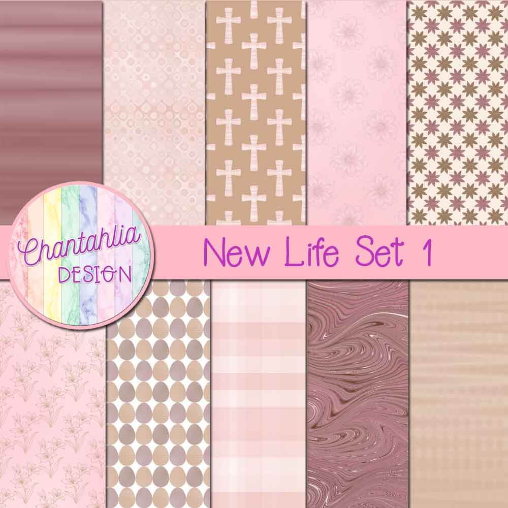 Free digital papers in a New Life Easter theme