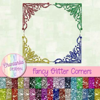 Free Fancy Glitter Corners Design Elements