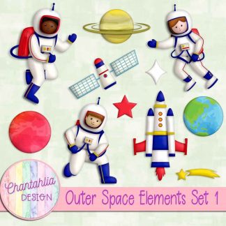 Free design elements in an Outer Space theme