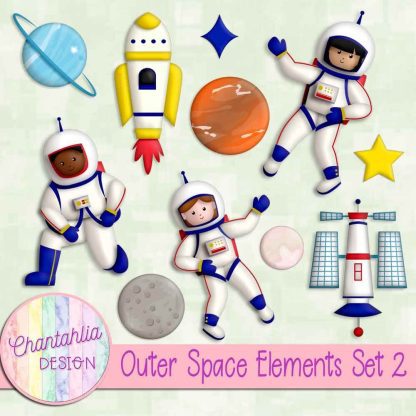 Free design elements in an Outer Space theme