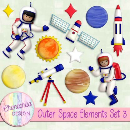 Free design elements in an Outer Space theme