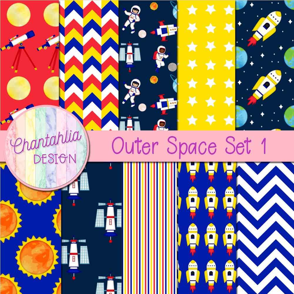 Free digital papers in an Outer Space theme.