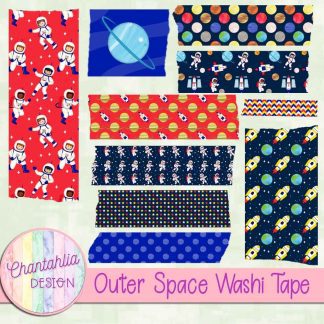 Free washi tape in an Outer Space theme