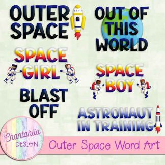 Free word art in an Outer Space theme