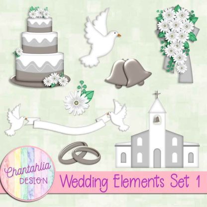 Free design elements in a Wedding theme