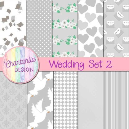 Free digital papers in a Wedding theme