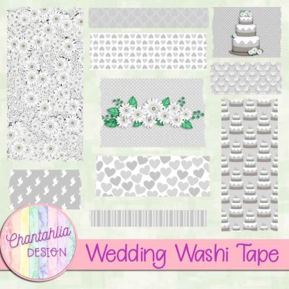 Free washi tape in a Wedding theme