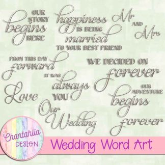 Free word art in a Wedding theme