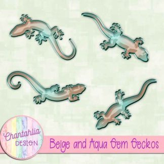 Free beige and aqua gem geckos
