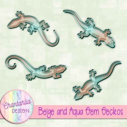 Free beige and aqua gem geckos