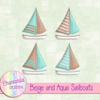 Free beige and aqua sailboats