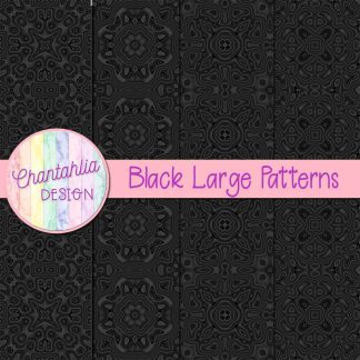 Free black large patterns digital papers