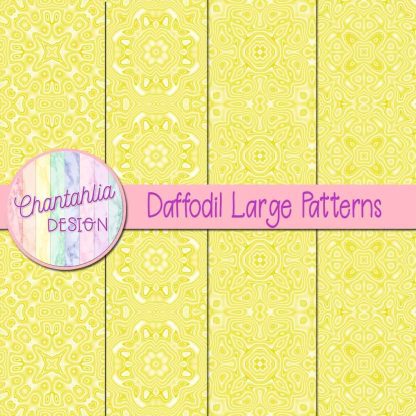 Free daffodil large patterns digital papers