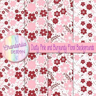 Free dusty pink and burgundy floral backgrounds