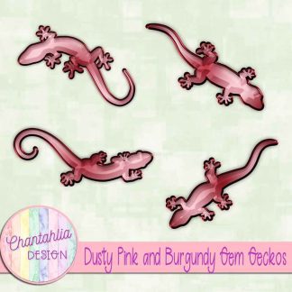 Free dusty pink and burgundy gem geckos