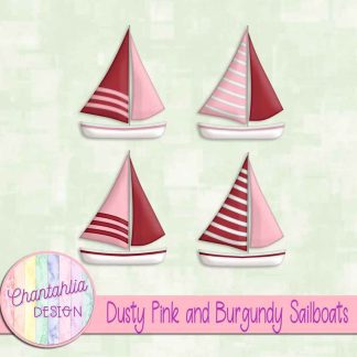 Free dusty pink and burgundy sailboats