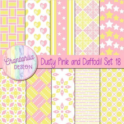 Free dusty pink and daffodil digital papers set 18