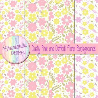 Free dusty pink and daffodil floral backgrounds