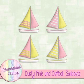 Free dusty pink and daffodil sailboats