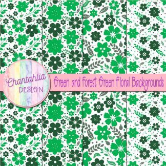 Free green and forest green floral backgrounds