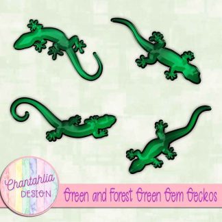 Free green and forest green gem geckos