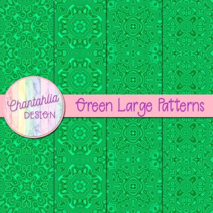 Free green large patterns digital papers