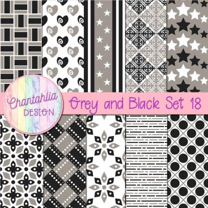 Free grey and black digital papers set 18