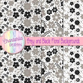 Free grey and black floral backgrounds