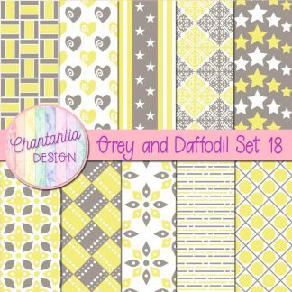 Free grey and daffodil digital papers set 18