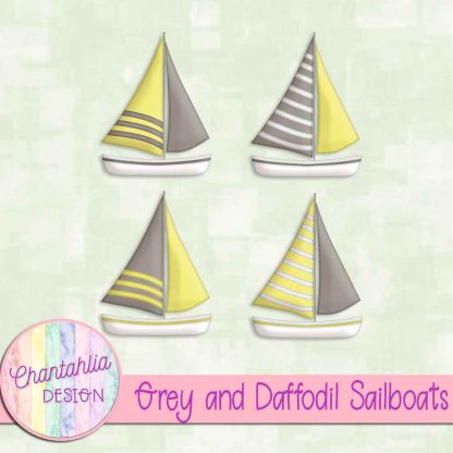 Free grey and daffodil sailboats