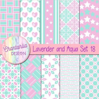 Free lavender and aqua digital papers set 18