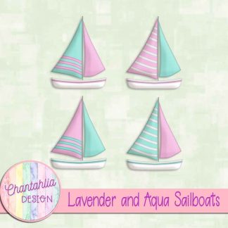 Free lavender and aqua sailboats