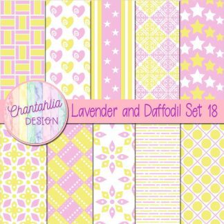 Free lavender and daffodil digital papers set 18