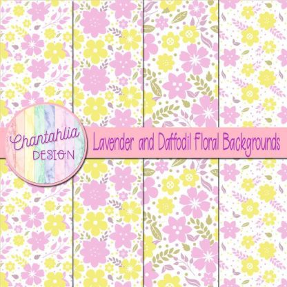 Free lavender and daffodil floral backgrounds