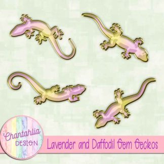 Free lavender and daffodil gem geckos
