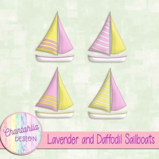 Free lavender and daffodil sailboats
