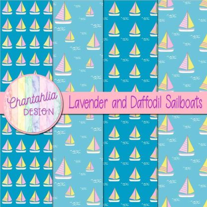 Free lavender and daffodil sailboats digital papers