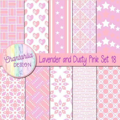 Free lavender and dusty pink digital papers set 18