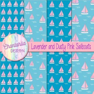 Free lavender and dusty pink sailboats digital papers