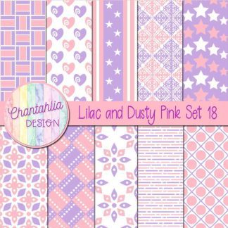 Free lilac and dusty pink digital papers set 18