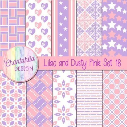 Free lilac and dusty pink digital papers set 18