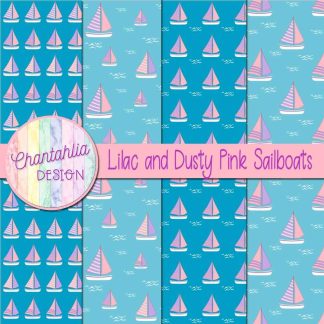 Free lilac and dusty pink sailboats digital papers