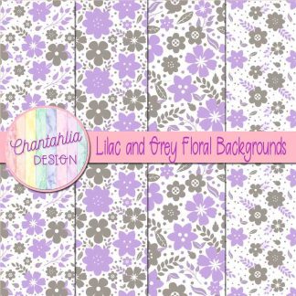 Free lilac and grey floral backgrounds
