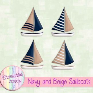 Free navy and beige sailboats