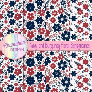 Free navy and burgundy floral backgrounds