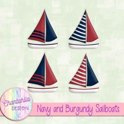 Free navy and burgundy sailboats