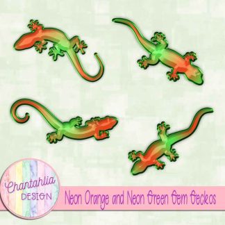 Free neon orange and neon green gem geckos